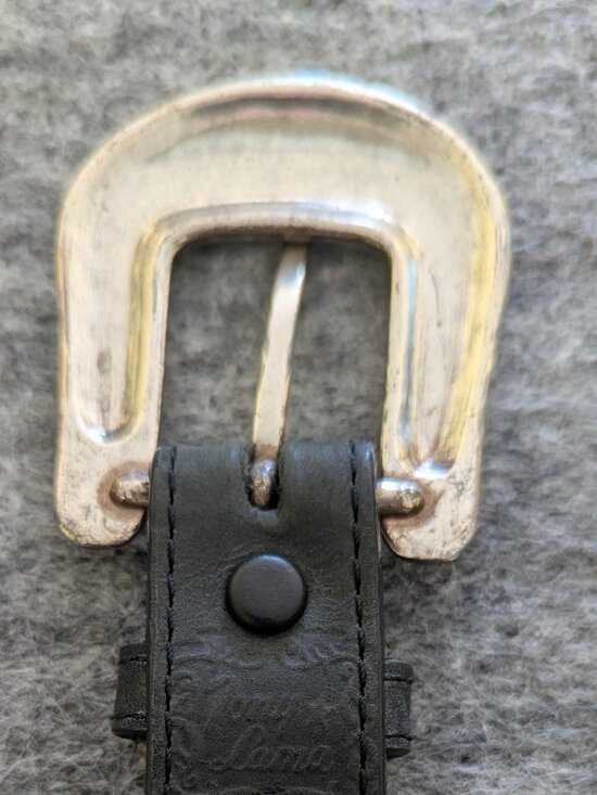 Tommy Bahama Womens Western Concho Leather Belt Black Bone Accent Y2k Approx 26\